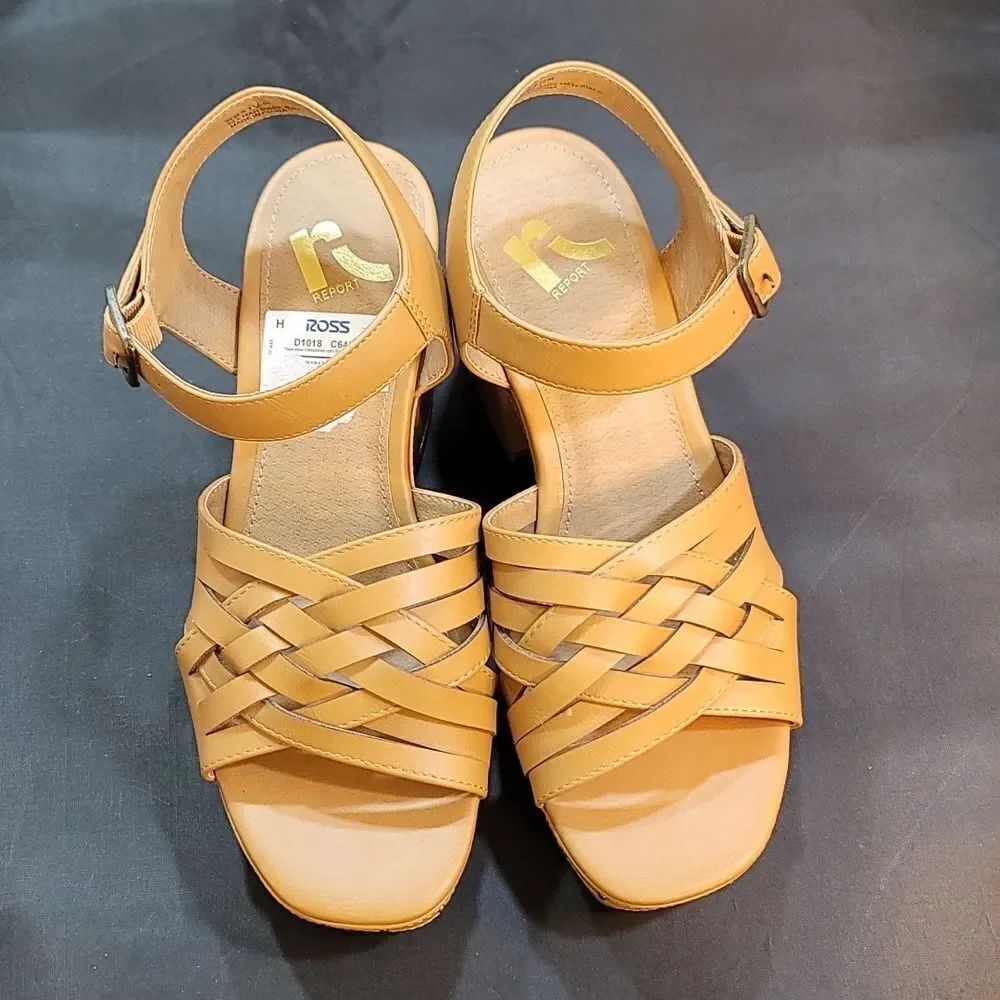 BRAND NEW REPORT BLOCK-HEEL ADJUSTABLE BUCKLE STRAP SANDAL